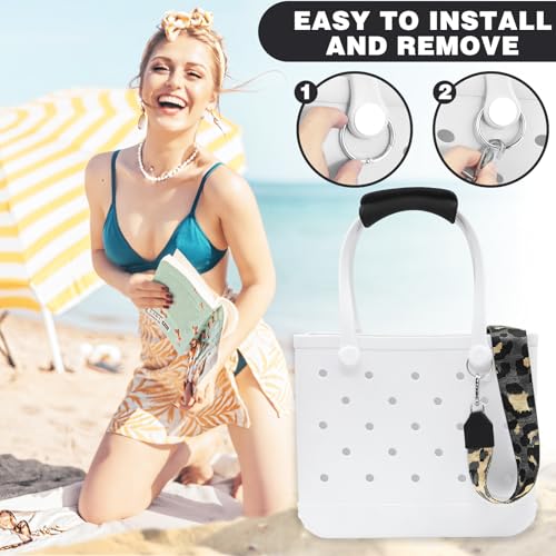 Image of Strap Wrap for Bogg Bag, Accessory for Bagg Bag, With Adjustable Shoulder Leopard Print Crossbody Strap