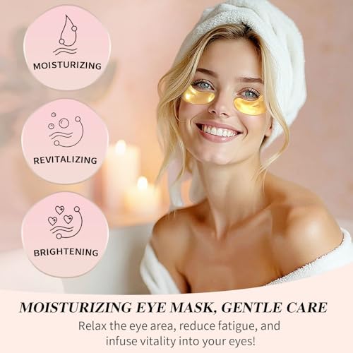 Image of Onespring Under Eye Patches (24 Pairs) - Bridesmaid Gift, Gift for Her - 24K Gold Under Eye Masks for Dark Circles, Puffy Eyes, Wrinkles - Rejuvenating & Revitalizing Eye Skincare Treatment