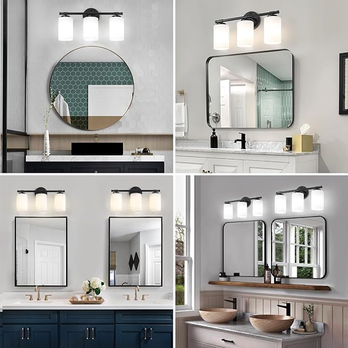 Image of 8 Pack Bright White Glass Lamp Shade Replacement - 1-5 /8 inch Fitter Opening - Light Cover for Pendant Lights, Chandeliers, Wall Sconces, Vanity & Ceiling Fixtures - Matte Finish Diffused Lighting