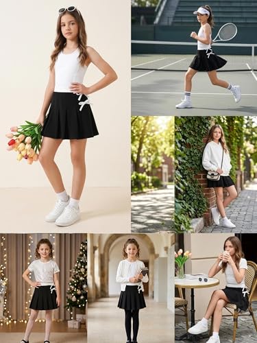 Image of Girls Pleated Skirts Cute Summer Graphic Casual Mini Tennis Skirts