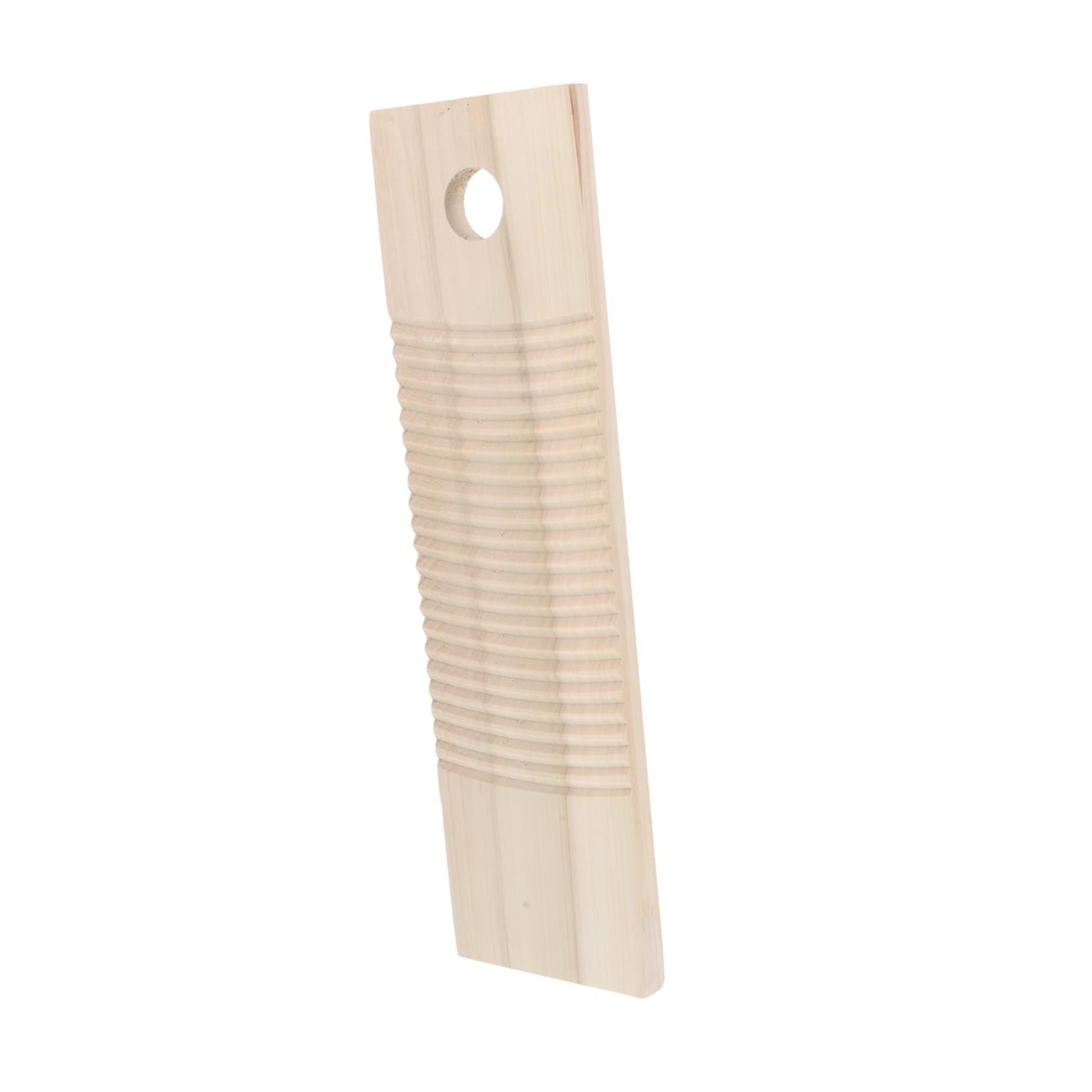 Asse per Lavare a Mano in Legno Beige Foro per Appendere e Salvaspazio, per Biancheria e Camicie in Lavanderia o Campeggio, Misura 44,5x12,5 Cm