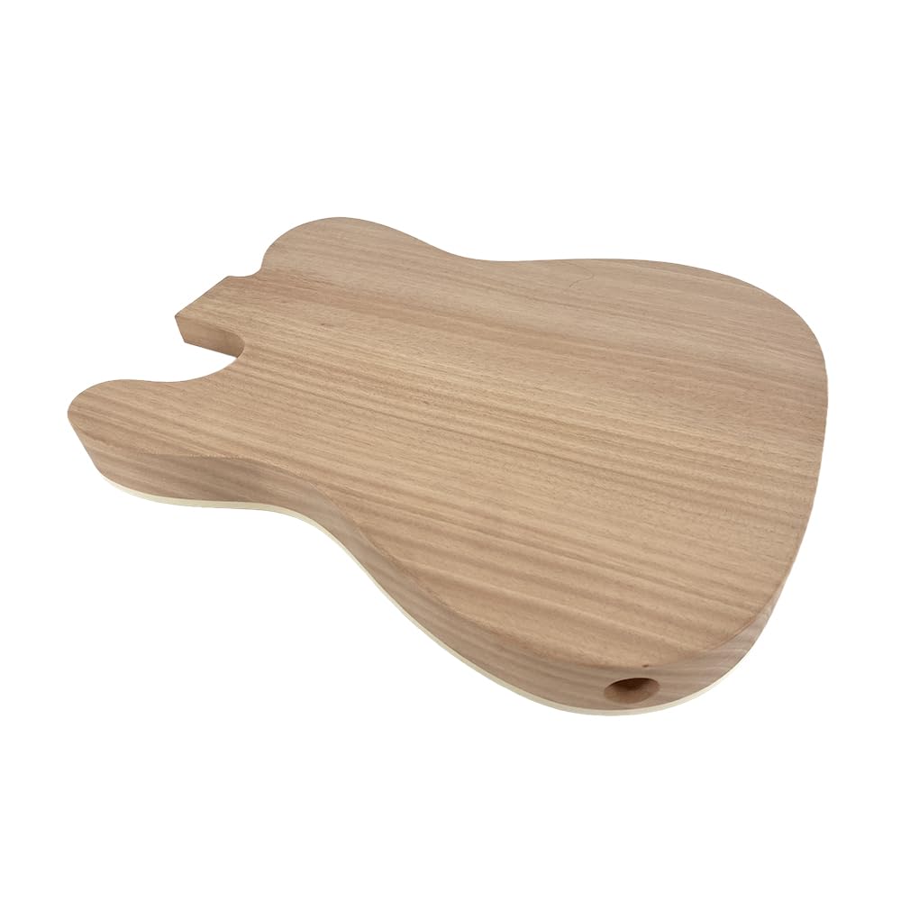 Yinfente Corpo per chitarra elettrica di ricambio in legno d'acero mogano per chitarra non finito, 64 cm