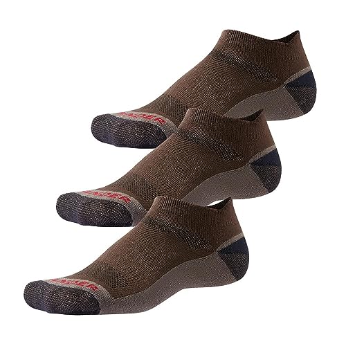 WANDER Merino Wool Ankle Running Hiking Socks 3 Pairs Lightweight Cushioned Sweat-Wicking No Show Athletic Socks Men Women