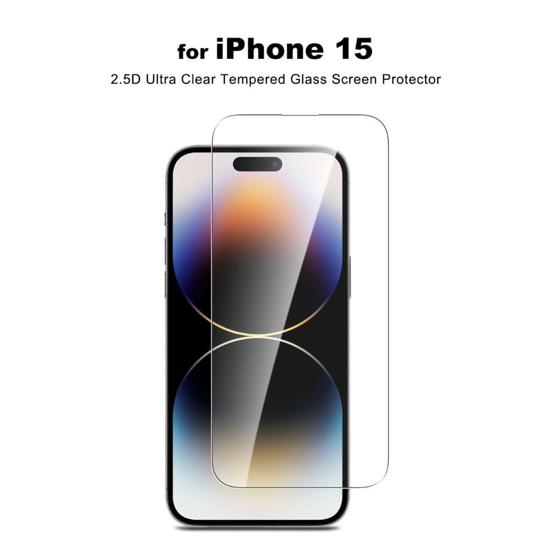 WE Verre trempé : Protection écran - dureté 9H (9 Fois Plus résistant) - Anti-Rayures - Anti-Bulles d'air - Ultra-résistant - Compatible pour IPHONE 15