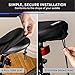 Domain Cycling Gel Bike Seat Cushion- Secure Peloton Fit for Smooth Stable Rides- Non-Slip for Exercise Bikes, Padded Bike Cushion Seat Cover for Men or Women Comfort (Black)