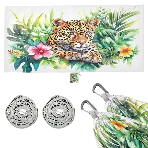 Takiito Leopard in Jungle Hammock 330 lb Capacity Travel Camping Hammock with Tree Straps, Portable Lightweight for Outdoor Beach Backpacking Backyard Patio