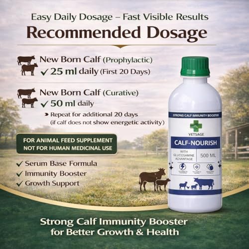 Image of Calf Nourish Nutritional Tonic for Young Calves and Small Ruminants, Dietary Supplement for Animal Support and Balanced Liquid Nutritional Intake | 500 ml