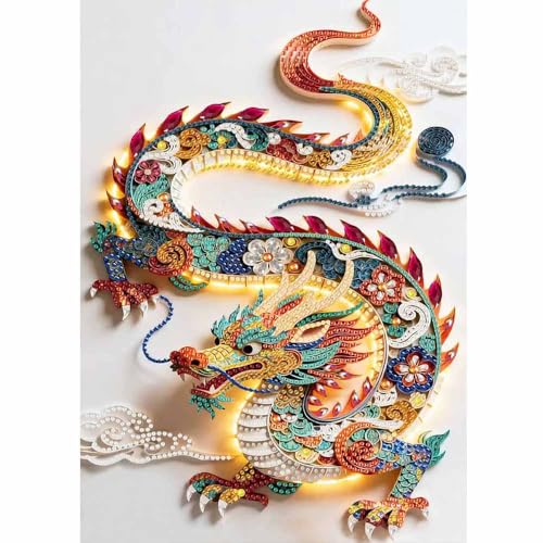 Dragon Special Shape Diamond Art Kits For Adults Beginners DIY Crystal Rhinestones Diamond Painting Kit For Crafts For Adults 5D Diamond Art Painting Mosaic Making For Home Wall Decor 12 X 16inch