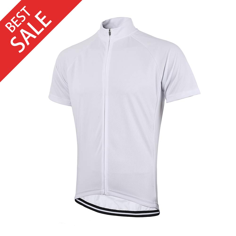 Mammygol Men's Cycling Jersey, Climbing Short Sleeve with 3 Rear Pockets- Moisture Wicking, Breathable, Quick Dry Biking Shirt,Solid Color