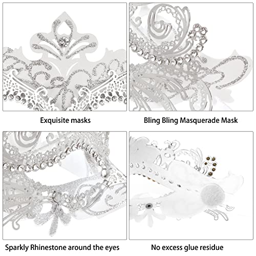 Image of Coddsmz Couple Masquerade Mask Set - Venetian & Mardi Gras Mask for Women & Men