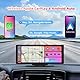 10,26 Zoll Carplay und Android Auto Display mit Wireless CarPlay & Android Auto, 4K Front-Kamera, 1080P Rückfahrkamera, Bluetooth, Mirror Link, FM Transmitter, AUX Kabel, TF Karte
