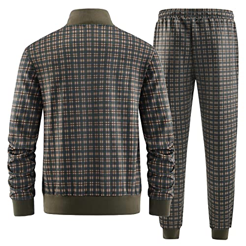 Image of ANOTWENER Men's Track Suits 2 Piece Stand-up Collar Long Sleeve with Double Side Pockets Jacket and Sweatpants