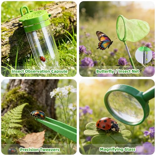 image for Duckura Kids Gardening Tools Bug Catcher Kit, Outdoor Toys with Wheelb