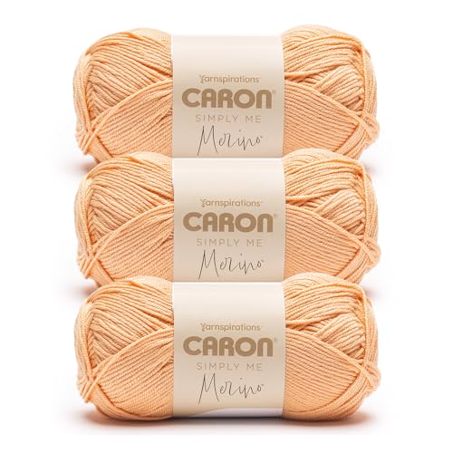 Image of Caron Simply Me Merino Soft Yarn for Crocheting, Peach Earth, 3-Pack