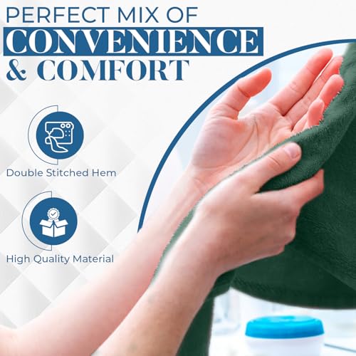 Image of DAN RIVER 6-Pack Premium Hand Towels (16x28 Inches) - 100% Cotton, Ultra Soft, Lightweight, Highly Absorbent Towels for Bathroom, Spa, Gym, Salon, Hotel, and Travel - Hunter Green