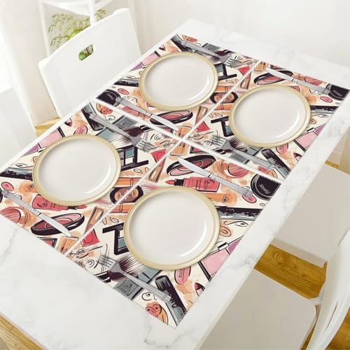 Sets de table pour salle à manger motif maquillage décoration intérieur