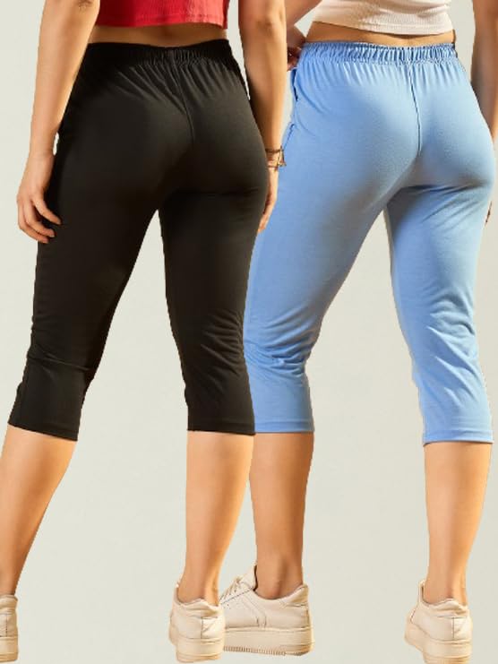 Image of Modeve Women Solid Cotton Blend Capri for summer|| Summer Wear