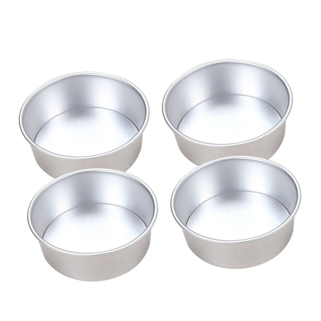 SOLUSTRE 4piezas Molde para Hornear Pasteles Redondo de Aleación Bandeja Antiadherente para Hornear con Fondo Extraíble para Postres de Cumpleaños y Tartas de Boda