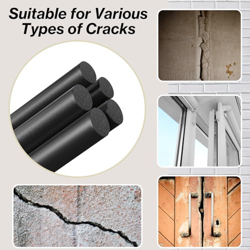 Taikula WBY-082 15Ft Backer Rod 3/4 Inch Diameter Rubber Caulk Concrete Expansion Joint Filler Black Rubber Caulk Saver Weather Stripping Concrete Filler Rope thumb #2