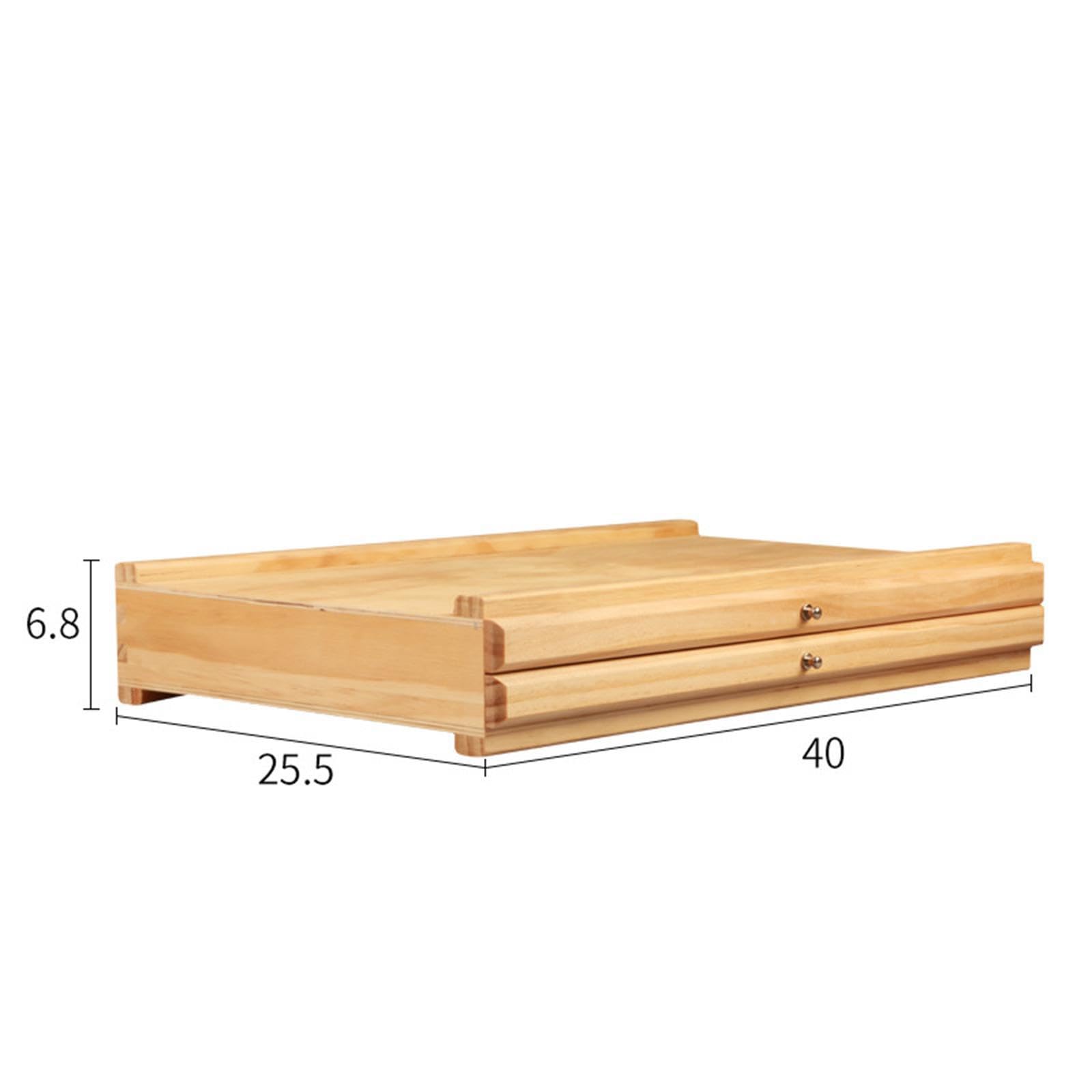 Boîte de rangement en bois pour matériel d'artiste, avec tiroir et compartiments, idéale pour organiser efficacement les fournitures artistiques, Couleur bois, 2 tiroirs