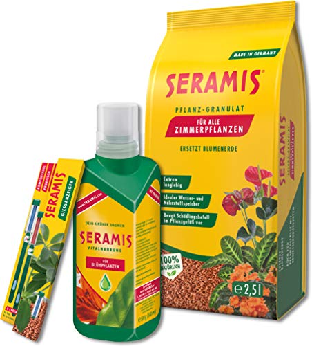 Preisvergleich Produktbild Wohnkult Set Seramis Spezial-Substrat für Zimmerpflanzen + Blühpflanzen Dünger + 2 x Gießanzeiger klein