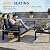 Solaste Aluminum Patio Furniture Set for All Weather, Modern Metal Outdoor Furniture Set with 27.5" Deep Seating and 3.2" Wide Armrest, Outdoor Patio Conversation Set with 10" Back Cushion, Blue