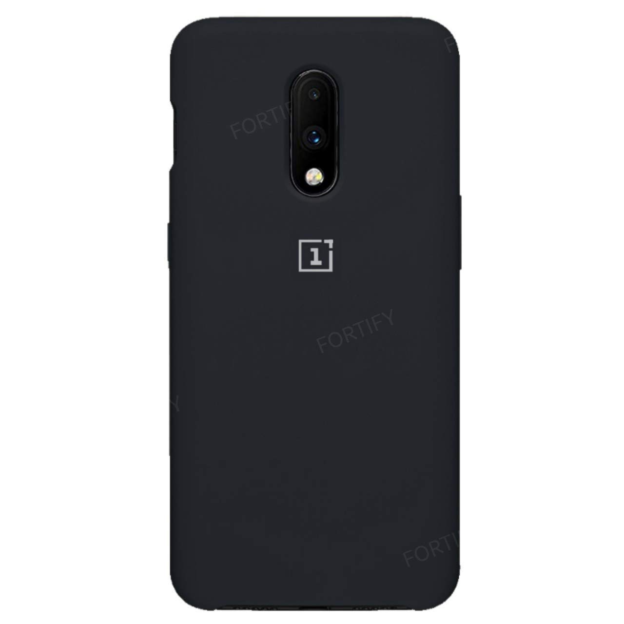 RIGGEAR OnePlus 7 Back Cover Case (Soft TPU Silicone | Black)