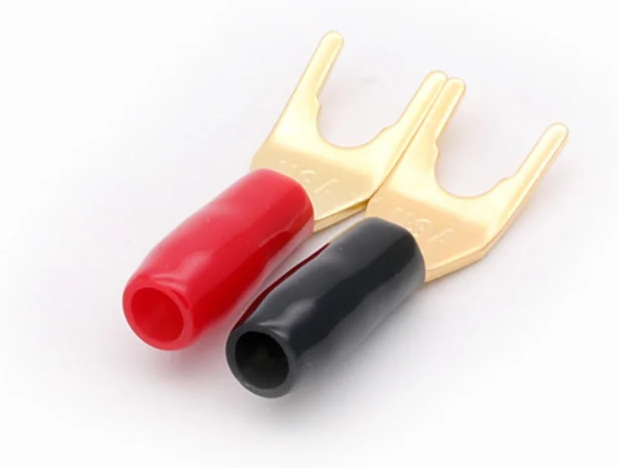 10PCS Gold-Plated Copper Banana Plugs U/Y Type Banana Connector Speaker Wire Connector with Plastic Handle