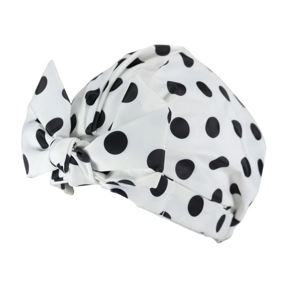 Gorro de ducha antideslizante para mujer, impermeable, gorro de ducha reutilizable, gorro de ducha impermeable para cabello largo, puntos negros