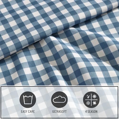 Image of Eddie Bauer Kids - Full Sheet Set, Ultra-Soft Microfiber Bedding with Fully Elastic Fitted Sheet, Kids Bed Set with Pillowcases, Easy Care Bedding (Preston Check)