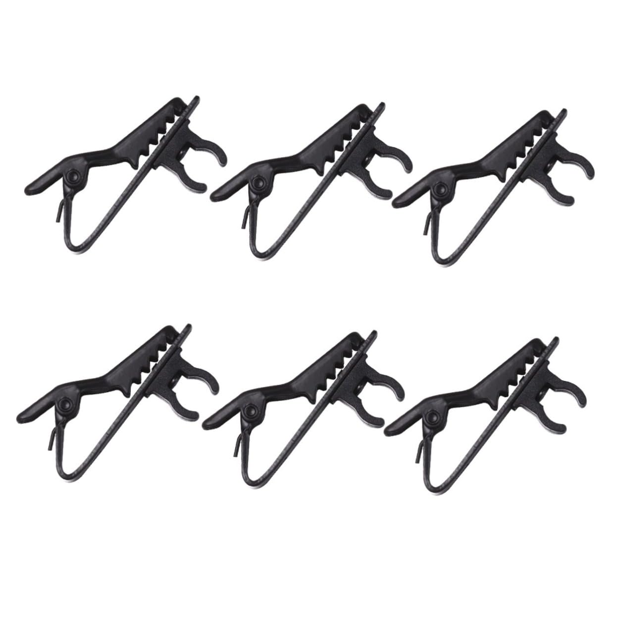 FUNOMOCYA 10pcs Lapel Lavalier Microphone Clip Durable Iron Clips for Voice Chat Video Conferencing Online Karaoke Easy Design Black