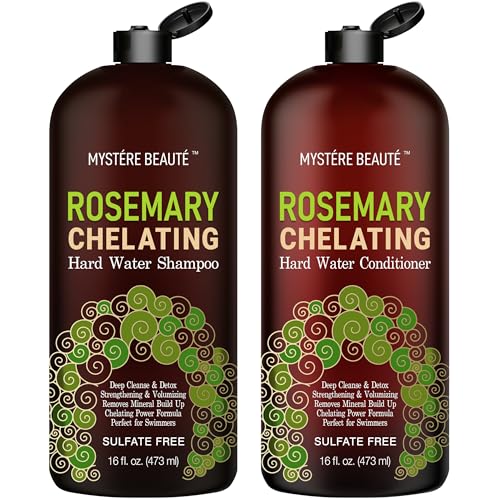 Chelating Rosemary Shampoo and Conditioner Set – Clarifying Hard Water & Chlorine Removal Formula...