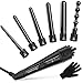 Rizador de Pelo Profesional 6 en 1 set con Conos Temperatura Ajustable Cerámicas de Turmalinas Intercambiables,Planchas rizadoras no Dañar el Pelo, con Guante