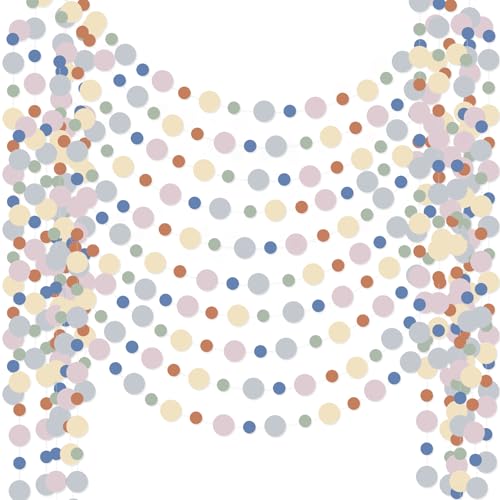 Image of Outus 10 Pieces Colorful Circle Garland Banner Hanging Paper Dot Decorations for Classroom, Birthday Party, Baby Shower, Wedding Backdrop & Photo Booth Graduation Decor (Boho Color)