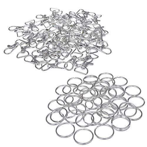 Cierres de Mosquetón (50Pcs) y Aros para llaves (50Pcs)