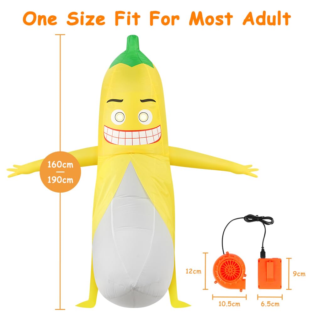 AYBUY Banana Costume for Adults Fun Banana Fancy Dress Outfit - Image 3