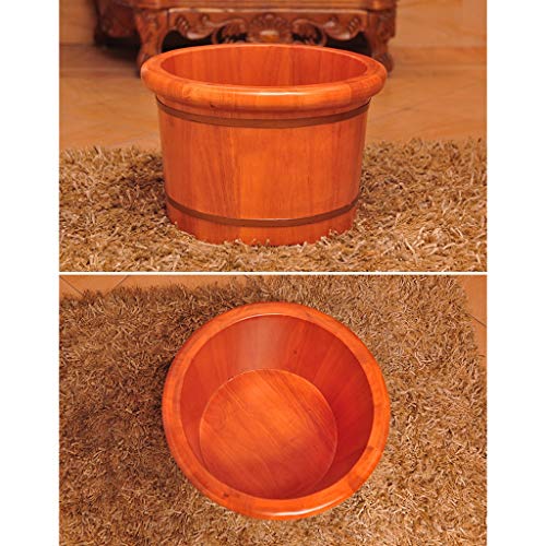Balde de madera para baño de pies de roble miniatura 4