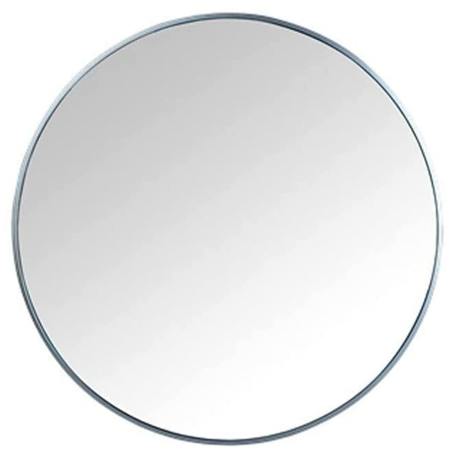 Biznest Silver 40Cm Round Aluminium Frame Wall Mounted Mirror Bathroom Living Room Bedroom Home Décor (Silver)