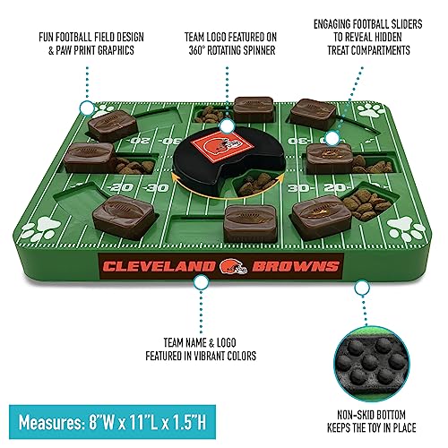 Image of Pets First NFL Cleveland Browns Puzzle Toy for Dogs, Slow Feeder Board for Pets, Interactive Doggie Treat Toy
