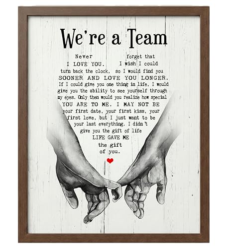 AMERICAN LUXURY GIFTS We're a Team Wall Art - 11x14 Unframed Relationship Quote Print for Couples Bedroom Decor, Anniversary for Him- Her- Romantic Love Wall Art Poster.