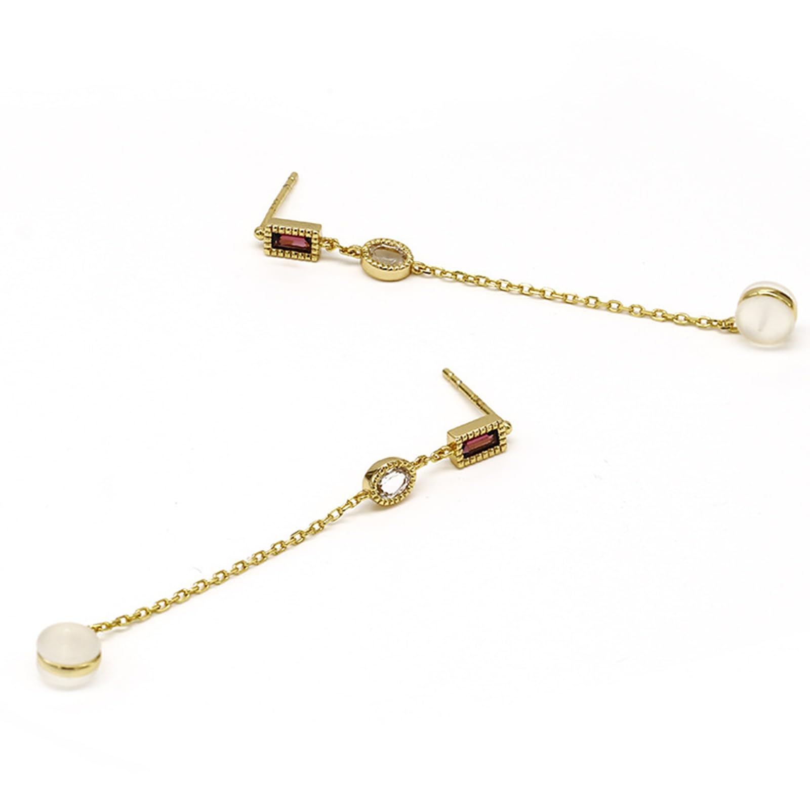 Pendientes vintage para mujer, diseño de granate y topacio