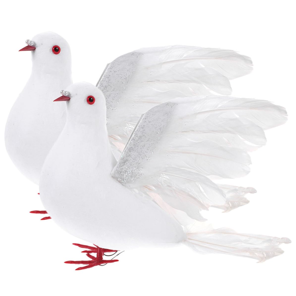 Palomas blancas decorativas de plumas para bodas religiosas, bautizos y eventos especiales