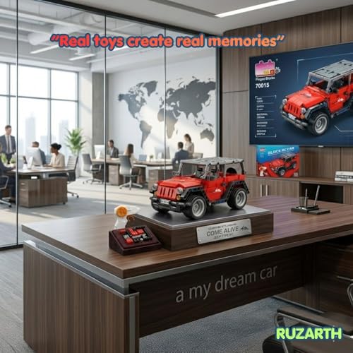 Image of 1:16 RC Building Block Car for Kids, 410 PCS Remote Control Off Road Jeep Toy with 2.4GHz Controller, DIY Construction Brick Car Model, Rechargeable Racing SUV Kit Gift for Boys Girls 6+ Years