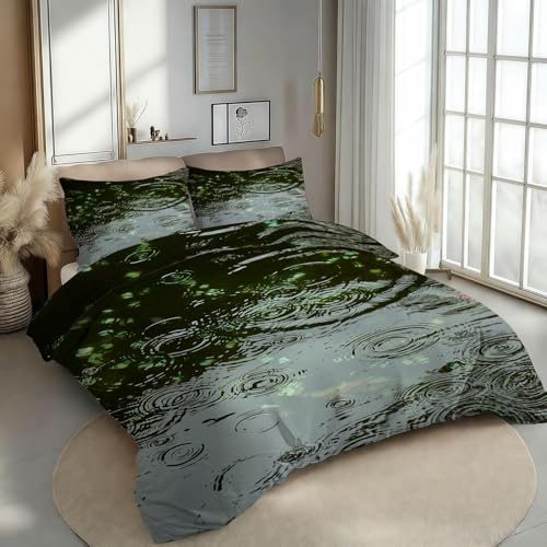 Housse de couette 240x260 en microfibre gris clair effet ondulations - 3