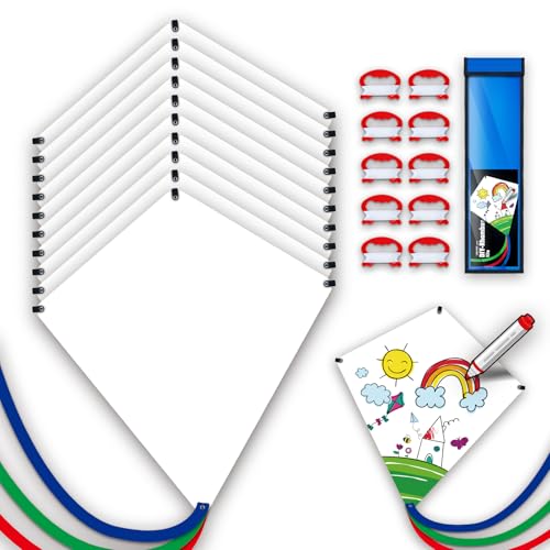 SGftre DIY Drachen Set – 10 Stück Blank Drachen Mit 300cm Schwänzen,...