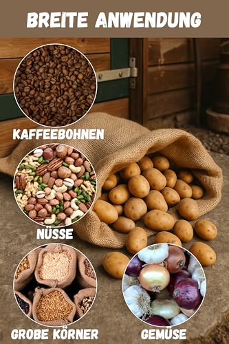 Foto von Samenshop24® 10 Stück, Premium Jutesäcke aus 100% Naturfaser, Neu, Größe 110cm x 60cm, strapazierfähig, ökologisch, Kartoffelsack, Aufbewahrung Lagerung für Obst/Gemüse, Winterschutz, Deko uvm.