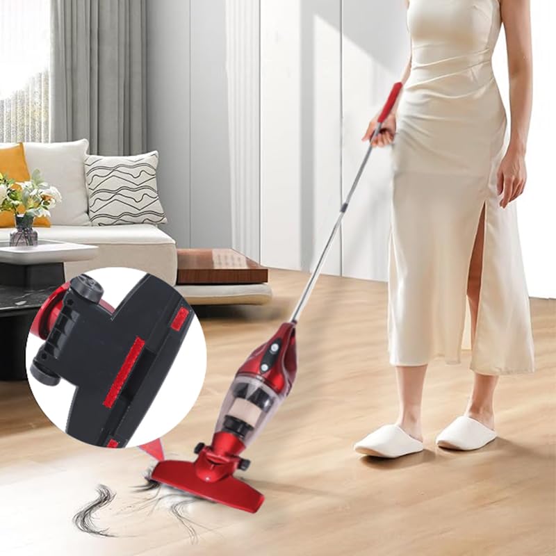 CITRODA Stick Lightweight Bagless Vacuum Cleaner With Crevice Tool, 2-In-1, Handheld & Stick, Dry Vacuuming, Use, 600W, 15 Kpa Suction Power (Red0.5 L, 0.5 Liter, Hepa Filter, 1 Count)