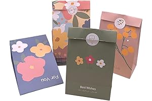 Floral Paper Gift Bag with Stickers