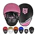 Punching Mitts Kickboxing Muay Thai MMA Boxing Mitts Training Focus Punch Mitts Bags Hand Target Pads for Kids, Men & Women (Pair) (Pink)