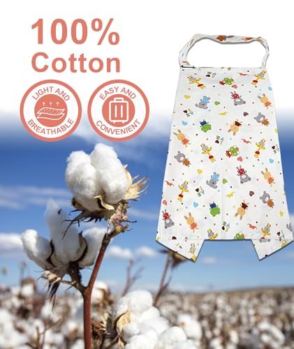 Image of Nursing Cover for Breastfeeding, Feeding Covers for Nursing Mom, Cotton Feeding Apron for Mom with Animal Print, Breastfeeding Cover for Mother, Feeding Shawl Breastfeeding Mother